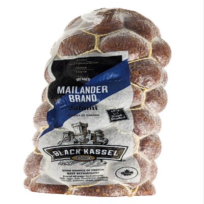 Black Kassel Pillers Mailander Brand Salami (Approx. 2.4 lbs)