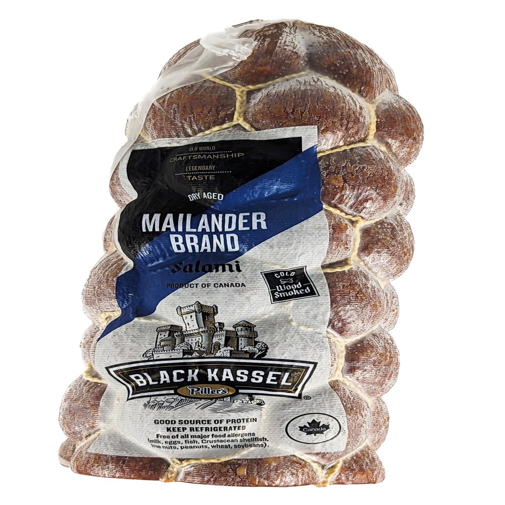Black Kassel Pillers Mailander Brand Salami (Approx. 2.4 lbs)