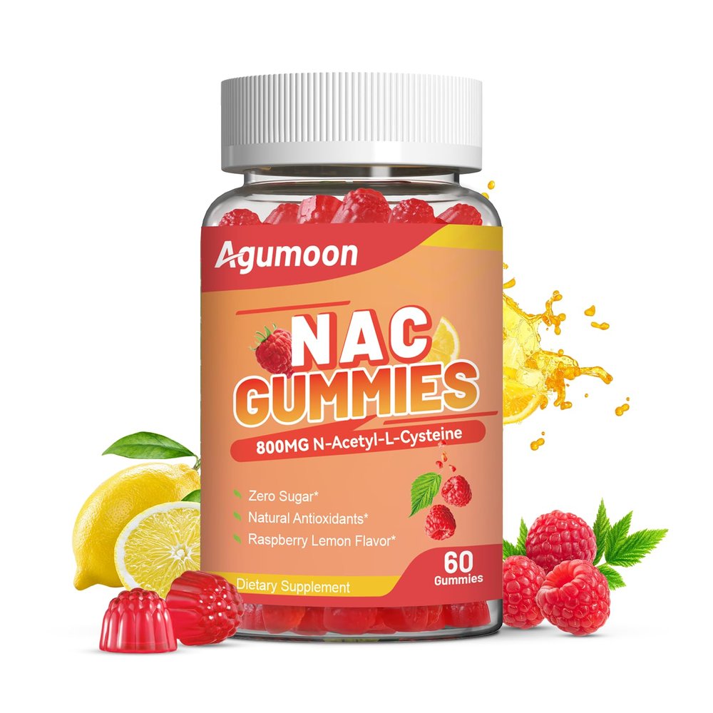 Agumoon NAC Gummies 800mg for Adults & 400mg for Kids, NAC Supplement N-Acetyl Cysteine, Sugar-Free - 60 Vegan Gummies, Antioxidant Supplement, Immune Support