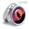 Pill Box Cool Astronaut Round Metal Pill Case with 3 Compartments Portable Mini Medicine Drug Holder Travel Medicine Tablet Vitamin Holder Organizer view 2