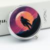 Pill Box Cool Astronaut Round Metal Pill Case with 3 Compartments Portable Mini Medicine Drug Holder Travel Medicine Tablet Vitamin Holder Organizer view 4