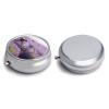 Pill Box Lavender Field Bike Round Metal Pill Case with 3 Compartments Portable Mini Medicine Drug Holder Travel Medicine Tablet Vitamin Holder Organizer view 3