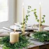 4 Pcs Spring Summer Candle Rings Green Boxwood Wreaths 3 Inch Green Boxwood Candle Rings Pillars Kitchen Cabinet Wreaths Mini Candle Wreath for Wedding Party Decor view 4