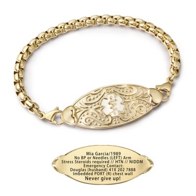 BURISSKY Custom Medical Alert Bracelet for Women