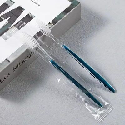 100 Pcs Disposable Toothbrushes Bulk Individually Wrapped Pre Pasted Soft Bristle Tooth Brush Set Travel Colorful Toothbrushes for Homeless Gift Hotel Camping Travel (Blue B5, one Size)