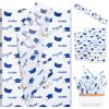 100 Sheets Graduation Tissue Paper Blue White Gold Graduation Cap Diploma DIY Craft Paper for Graduation Party Holiday Decoration Gift Packing, 20 x 14 inch view 1