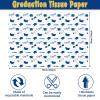 100 Sheets Graduation Tissue Paper Blue White Gold Graduation Cap Diploma DIY Craft Paper for Graduation Party Holiday Decoration Gift Packing, 20 x 14 inch view 2