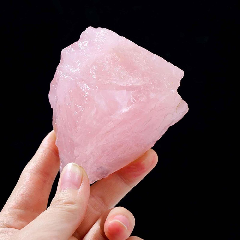 beisup Natural Raw Rough Quartz Crystals Stones Rose Quartz Rough Stone for Reiki Healing, Tumbling, Cabbing, Polishing, Wire Wrapping, Fountain Rocks,70~100g