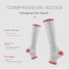 Aofur Zipper Compression Socks for Women & Men Circulation Calf Knee High 15-20mmHg Open Toe Compression Stocking suit for Circulation Support (Grey(3Pairs), XXL) view 3