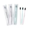 100 Pcs Disposable Toothbrushes Bulk Individually Wrapped Pre Pasted Soft Bristle Tooth Brush Set Travel Colorful Toothbrushes for Homeless Gift Hotel Camping Travel (Green D3, one Size) view 2