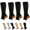 Aofur Zipper Compression Socks for Women & Men Circulation Calf Knee High 15-20mmHg Open Toe Compression Stocking suit for Circulation Support (Brown(2Pairs), S/M) view 1