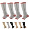 Aofur Zipper Compression Socks for Women & Men Circulation Calf Knee High 15-20mmHg Open Toe Compression Stocking suit for Circulation Support (Grey(2Pairs), S/M) view 1