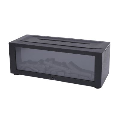 3D Fireplace Diffuser, Aromatherapy Diffuser for Home ABS Timer Quiet Bedroom Simulation Aromatherapy Diffuser Desktop 3D Flame Fireplace Humidifier Ambient (Black)
