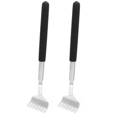 Akozon 2Pcs Retractable Back Scratcher Portable Less Steel Scratching Tool, Multifunctional Accessory for Home Use
