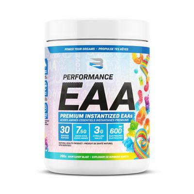 Believe Supplements Performance EAA | Essential Amino Acids, L-Citrulline Malate, Electrolytes | Boost Muscle Recovery, Performance & Hydration | 30 Servings (Sour Candy Blast)