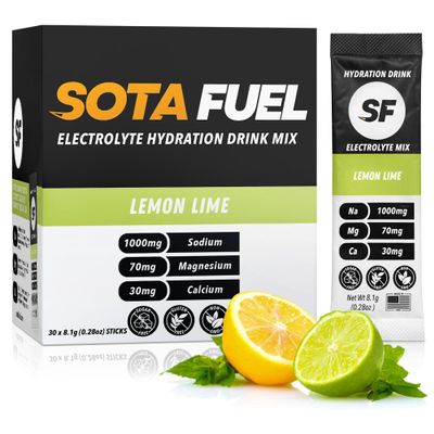 Sota Fuel Performance Hydration | Electrolyte Powder Drink Mix | 30 Count | Lemon Lime | Zero Sugar