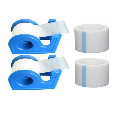 Rose Romee 2 Rolls Surgical Medical Tape with Dispenser 1 Inch x 10 Yard Paper Tape Medical, Micropore Tape for Wound Care, First Aid Tape for Sensitive Skin