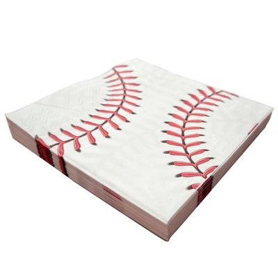 20Pcs Baseball Napkins,10*10 In Baseball Paper Napkins,3 Layer Baseball Pattern Napkins Disposable Paper Cocktail Napkins for Baseball Party Decorations, Birthday Party Favors, Sports Party Supplies