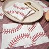 20Pcs Baseball Napkins,10*10 In Baseball Paper Napkins,3 Layer Baseball Pattern Napkins Disposable Paper Cocktail Napkins for Baseball Party Decorations, Birthday Party Favors, Sports Party Supplies view 4