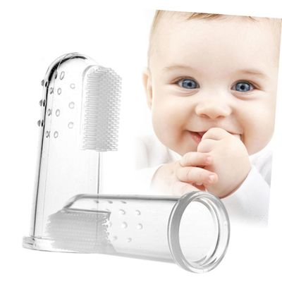 Healeved 2pcs Boy Girl Finger Toothbrush Oral for Gentle Teething Gum for Easy Use Safe for Newborn Teeth Cleaning