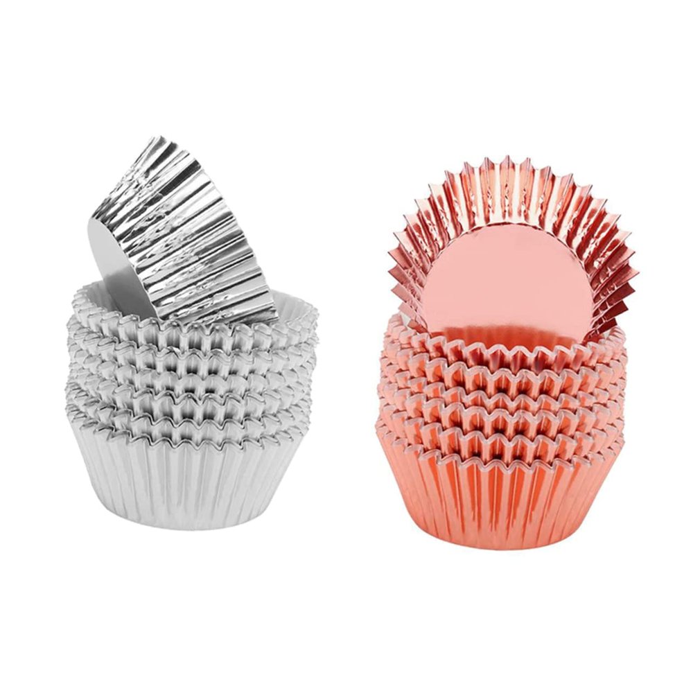 MAGICLULU 200pcs Gold Foil Cupcake Liners Thickened Paper Muffin Cups Leak-resistant Coating Decorative Cake Wrappers for Party Supplies