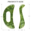 CekPo 2 PCS Jade Stone Gua Sha Massage Tool, Large Guasha Muscle Scraper Tools Set with Handle Muscle Scraping Massage Tools S Shaped Anti Cellulite Spa Acupuncture Tools for Lymphatic Drainage view 2