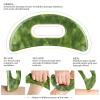 CekPo 2 PCS Jade Stone Gua Sha Massage Tool, Large Guasha Muscle Scraper Tools Set with Handle Muscle Scraping Massage Tools S Shaped Anti Cellulite Spa Acupuncture Tools for Lymphatic Drainage view 3
