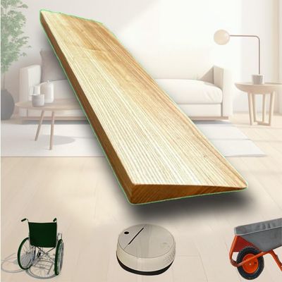 TAJMDGW Wood Wheelchair Ramp, Doorway Threshold Ramp for Walkers Robot, Portable Curb Ramps Steps Transition Ramp for Bathroom Home Steps Bike Stroller(Wood,80x18x3.5cm(31.5" x7 x1.4)