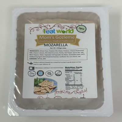 IEATWORLD Moms Gozleme Middle Eastern Anatolian Stuffed Flat Bread Heat & Serve 4 Delicious Flavors 3 Pcs Packs (2 Packs of 3 Pcs Pack, Mozarella)