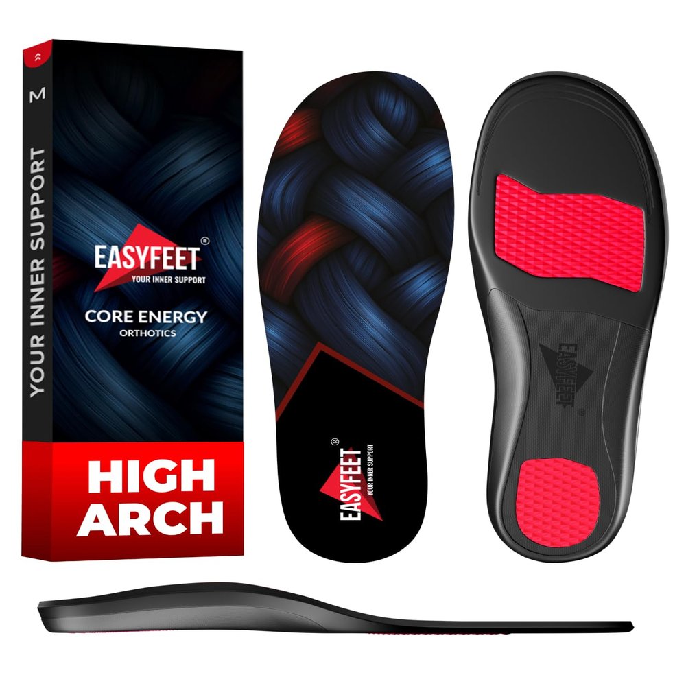 Arch Support Insoles for Men Women - High Arch Shoe Inserts for Standing All Day - Plantar Fasciitis Relief Orthotic Insole for Flat Feet - Work Running Hiking