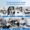11 in 1 Electric Spin Scrubber Cordless Shower Scrubber with 2 Adjustable Speeds Spray Shower LED Display Shower Cleaner Brush with Long Handle for Bathroom Floor Tub Tile Toilet IPX7 Waterproof view 3