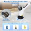 11 in 1 Electric Spin Scrubber Cordless Shower Scrubber with 2 Adjustable Speeds Spray Shower LED Display Shower Cleaner Brush with Long Handle for Bathroom Floor Tub Tile Toilet IPX7 Waterproof view 4