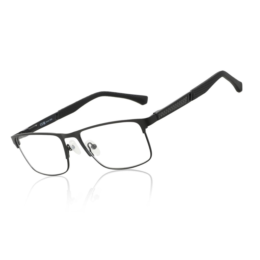 ZENOTTIC Blue Light Glasses Men : Black Reading Glasses Men - Square Frame Computer Glasses - Anti Glare Metal Readers - Middle-Aged Male Teachers in Virtual Classes (Black,0.00x)