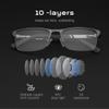 ZENOTTIC Blue Light Glasses Men : Black Reading Glasses Men - Square Frame Computer Glasses - Anti Glare Metal Readers - Middle-Aged Male Teachers in Virtual Classes (Black,0.00x) view 4