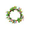 Easter Berries Candle Rings Wreaths Pastel Berry Bunch Pillar Candle Holder Rings with Green Leaves Spring Artificial Kitchen Cabinet Wreaths for Home Wedding Table Centerpiece Decoration (E-Green) view 1