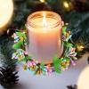 Easter Berries Candle Rings Wreaths Pastel Berry Bunch Pillar Candle Holder Rings with Green Leaves Spring Artificial Kitchen Cabinet Wreaths for Home Wedding Table Centerpiece Decoration (E-Green) view 2