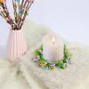 Easter Berries Candle Rings Wreaths Pastel Berry Bunch Pillar Candle Holder Rings with Green Leaves Spring Artificial Kitchen Cabinet Wreaths for Home Wedding Table Centerpiece Decoration (E-Green) view 4