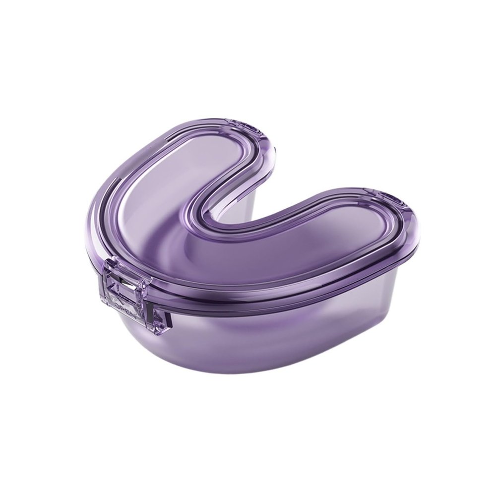 UYVEIS Denture Case Leak Proof Denture Cup with Lid, Pc False Teeth Storage Box, Portable Universal Retainer Bath Restaurant(Purple)