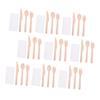 50 Sets Disposable Flatware Set with Timber Utensils and Xmas view 1