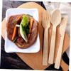 50 Sets Disposable Flatware Set with Timber Utensils and Xmas view 3