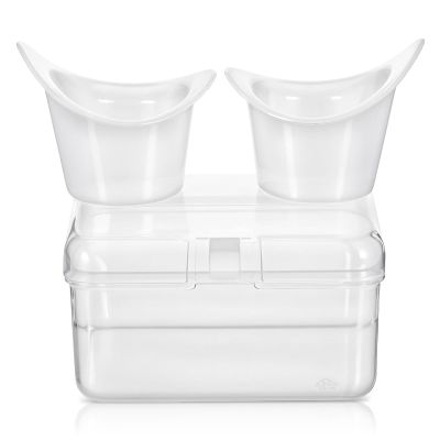 Gjinxi Eye Wash Cups, 2Pcs Reusable Silicone for Eye Wash Eye RinseKit with Clear Storage Container, Portable Eye Flush Kit for Eye Care, for Quick Relief Tired Eyes Cleaning Eye Dust