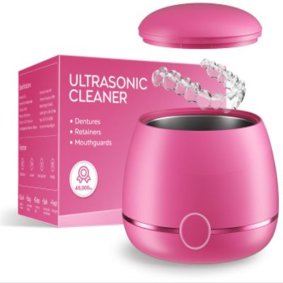 Dental Ultrasonic Retainer Cleaner Machine: Nicwell 200ML Dental Cleaning Pod for Denture, Mouth Guard, Night Guard, Braces, Tray, Aligner 45kHz Cleaner with Protection Design & Digital Timer