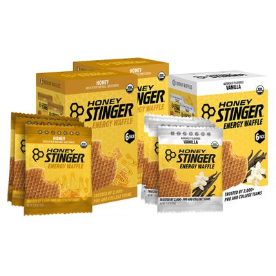 Honey Stinger Organic Energy Waffle Variety Pack of 18, 12 Honey Waffles and 6 Vanilla, Nutritious Stroopwafel Snack for Exercise, Endurance and Performance