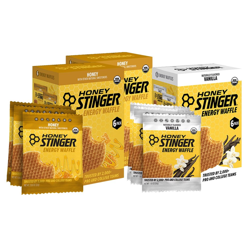 Honey Stinger Organic Energy Waffle Variety Pack of 18, 12 Honey Waffles and 6 Vanilla, Nutritious Stroopwafel Snack for Exercise, Endurance and Performance