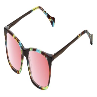 Calabria Avondale Pink Tint FL-41 Reading Glasses +7.00 Rainbow Tortoise Women Blue Light Sensitive Migraine FL41 Readers