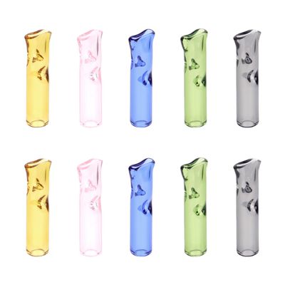 10PCS Reusable Glass Filter Tips Glass Tips Rolling Tip Mouthpieces for Joints (5 Color)