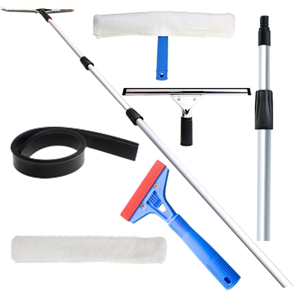LZMZMQ Window Washing Extension Pole, Outdoor Window Cleaning Solution Dusting Equipment for High Ceiling, Commercial Aquarium Signboards Door Glass Cleaner Tools(19.78ft(6 m))