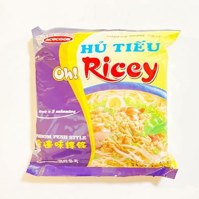 Ricey Hu Tieu Instant Rice Noodles, Phnom Penh Style, 2.5 Oz,10 Packs