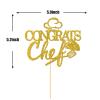 Congrats Chef Cake Topper - Congrats Grad - Class of 2025 - Culinary School Grad - Cooking School Graduation Party Cake Decorations Gold Glitter view 2
