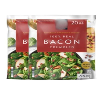 Real Crumbled Bacon Naturally Harwood Smoked Ready to Eat 20 oz.(2 PK)